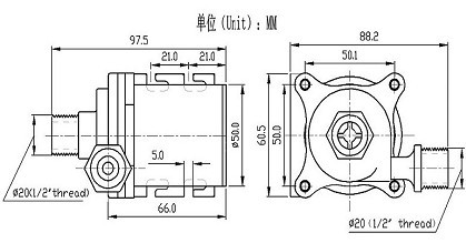 DC50E Submersible Dc Pump Series Dimension and Picture