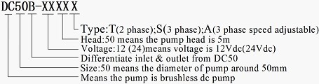 DC50B Submersible Dc Pump Mode note 