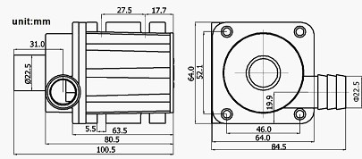 DC50 Submersible Dc Pump Dimension and Picture